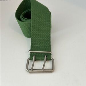 Canvas Men’s Belt w Silver Buckle Kelly Green